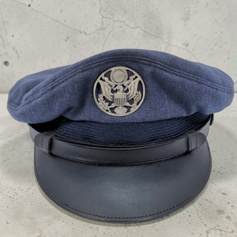 VTG 60's Vietnam War Bancroft USAF Blue Wool Military Service Cap Hat 7 1/8 1969
